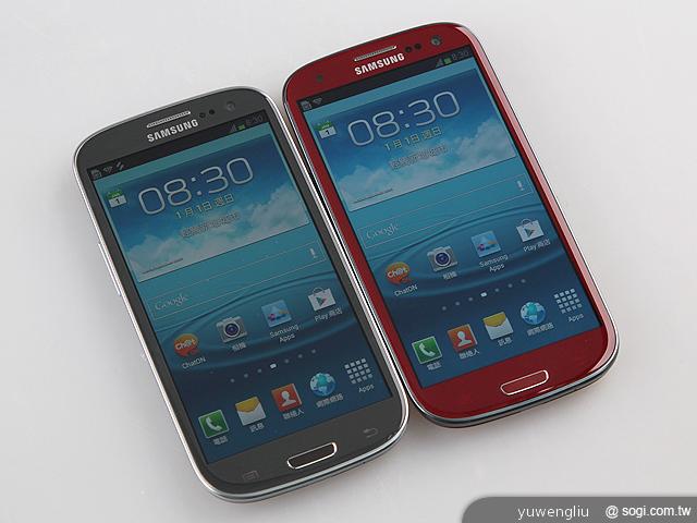 三星GALAXY S3 i9300鈦灰銀、琥珀紅雙色圖賞