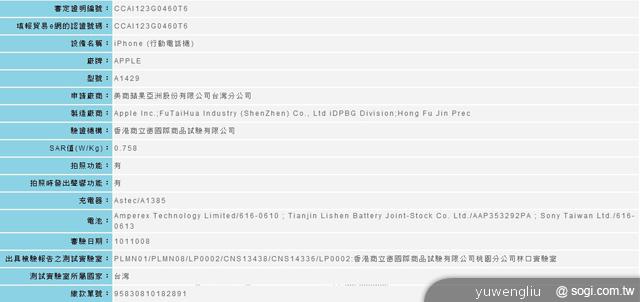 iPhone5通過NCC審驗 台灣上市時間應該不遠了! iPhone5通過NCC審驗 台灣上市時間應該不遠了!