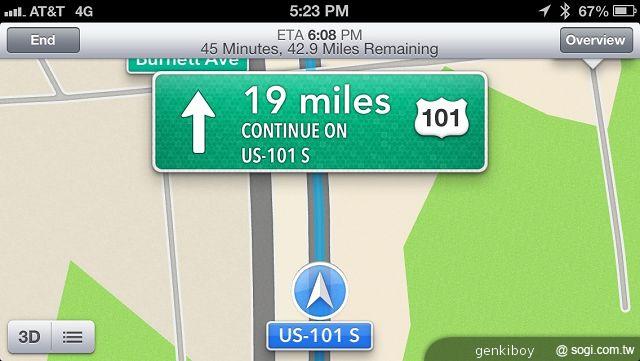 【地圖】iPhone 5蘋果地圖實測、導航親體驗