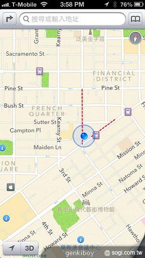【地圖】iPhone 5蘋果地圖實測、導航親體驗