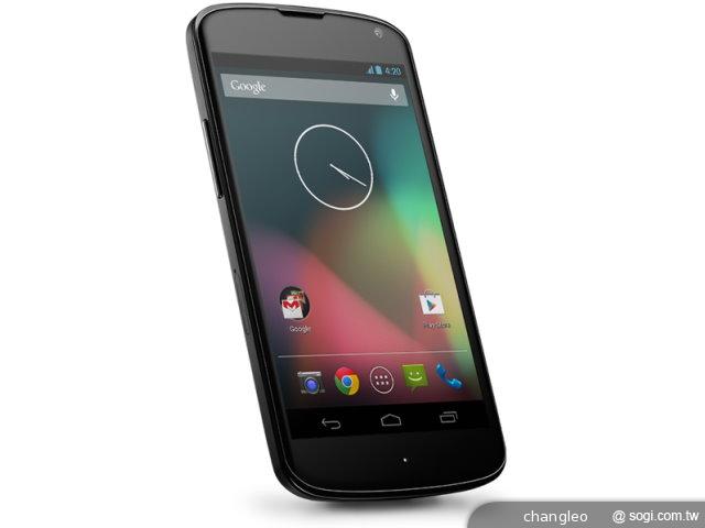 Google Nexus 4手機發表 11/13開賣 單機299美元起