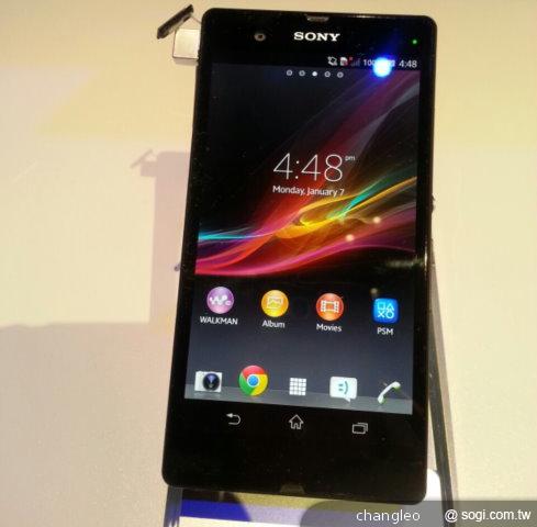 索尼發表5吋旗艦手機Xperia Z、ZL 1/14強勢登台【CES 2013】