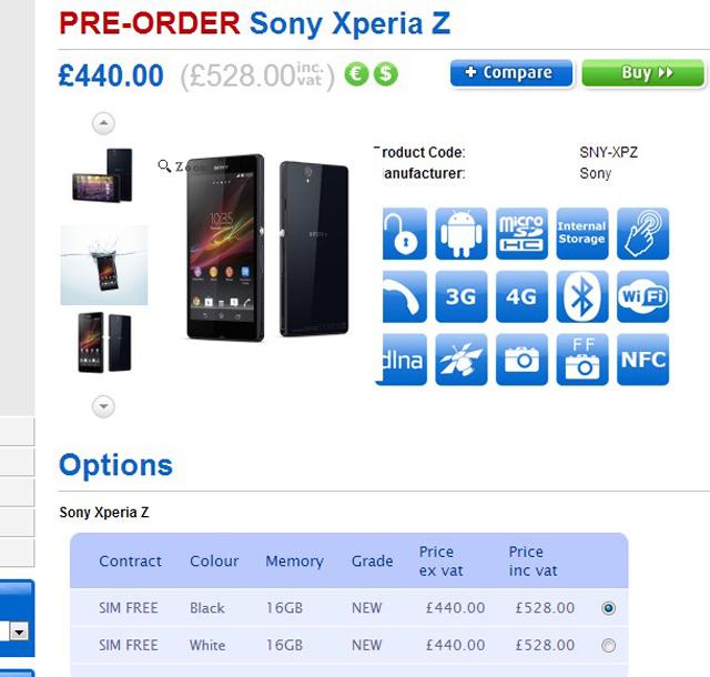 Sony Xperia Z波蘭預購已啟動 傳2/18出貨！