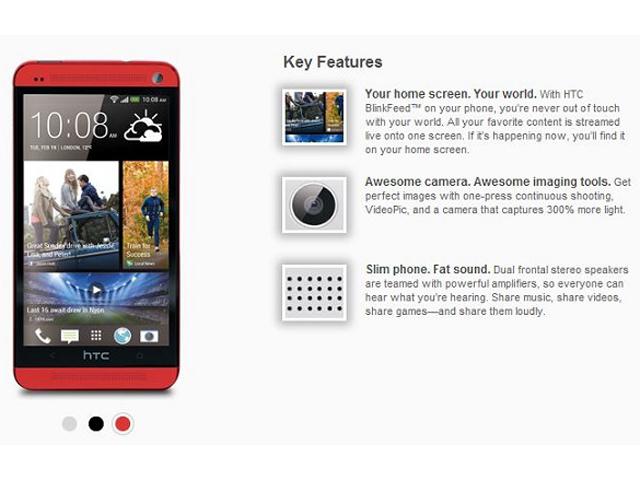 New HTC One紅色款短暫現身宏達電美國官網