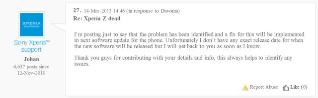 Sony Xperia Z傳當機Bug 原廠近期將釋出修正