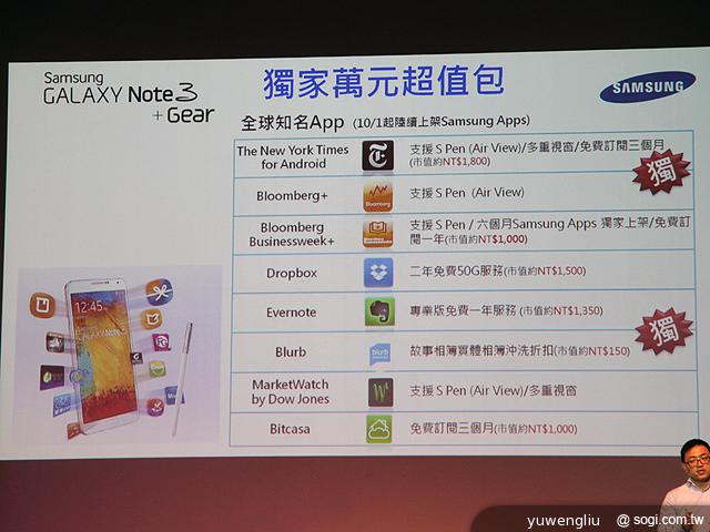 SAMSUNG Note3 32GB單機23900元 10/1開賣