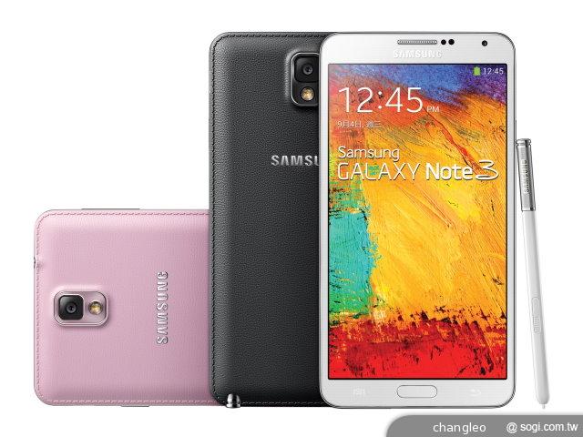 三星Note3 3G、LTE版16GB、香頌粉新色 台灣11月陸續開賣
