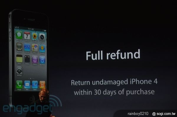 蘋果：iPhone 4 不滿意30天內可全額退款
