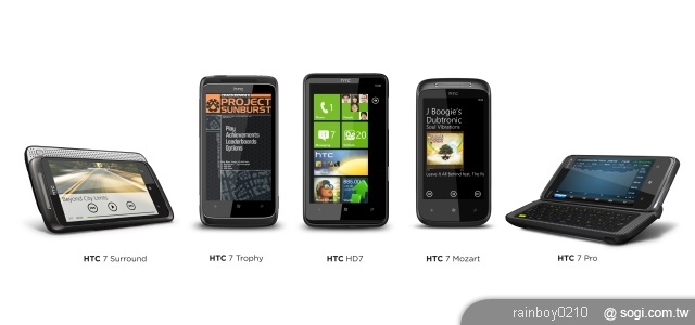 HTC 推五款 Windows Phone 7 新機 HTC 推五款 Windows Phone 7 新機