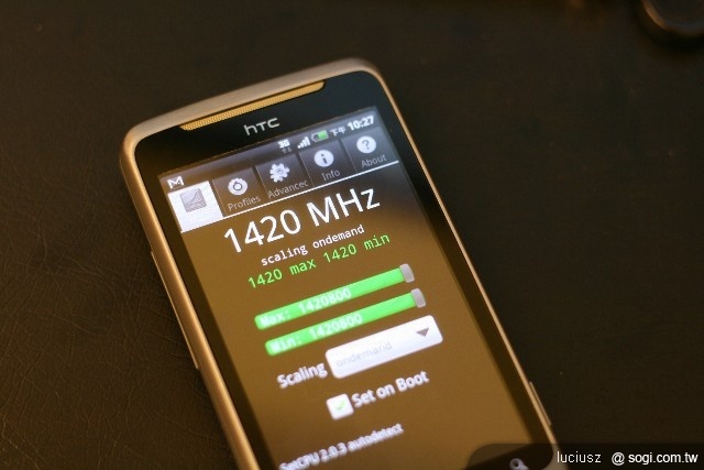 Root你的HTC Desire Z 超頻到1420MHz Root你的HTC Desire Z 超頻到1420MHz