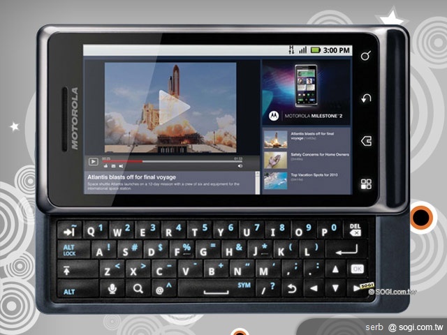 MOTO MILESTONE 2預購將開跑 售15,900元 MOTO MILESTONE 2預購將開跑 售15,900元