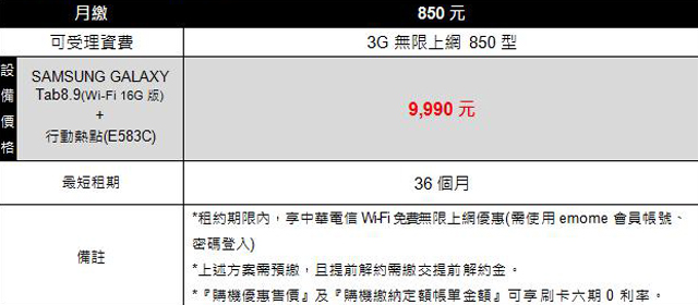 三星GALAXY Tab 8.9平板 電信三雄齊推 三星GALAXY Tab 8.9平板 電信三雄齊推